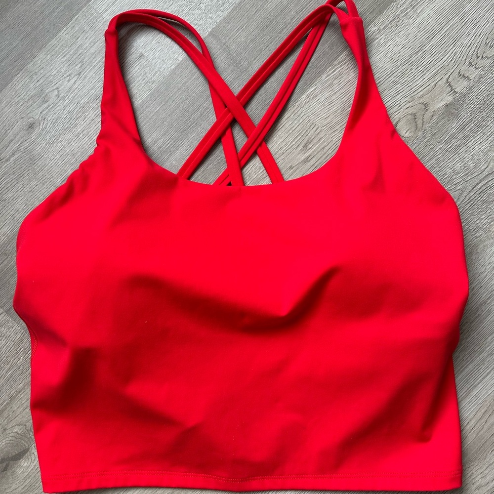 Women's Red Cross-Back Cropped Bra Tank